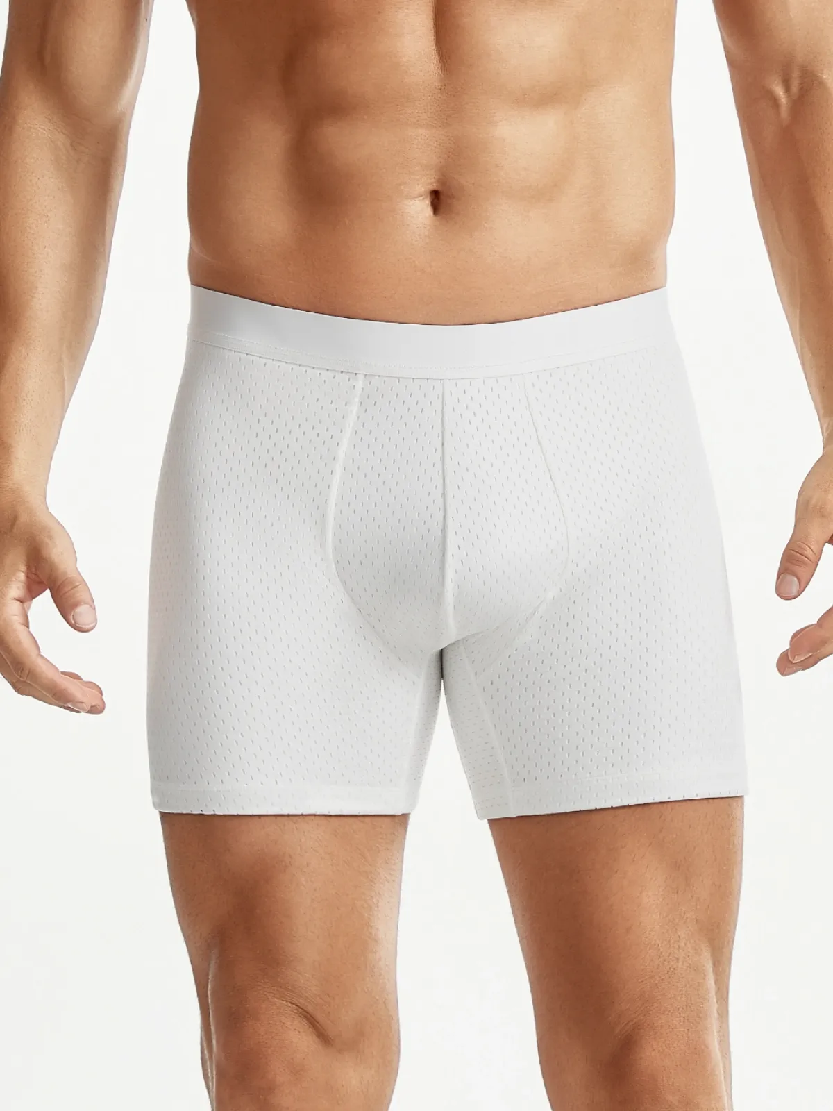 Mid-Waist Mesh Shorts Panties With Removable Butt Pads