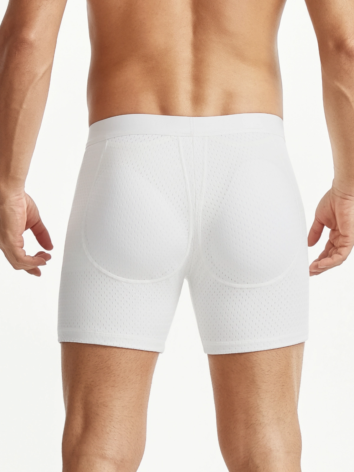 Mid-Waist Mesh Shorts Panties With Removable Butt Pads