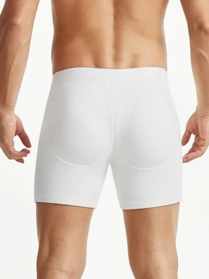 Mid-Waist Mesh Shorts Panties With Removable Butt Pads