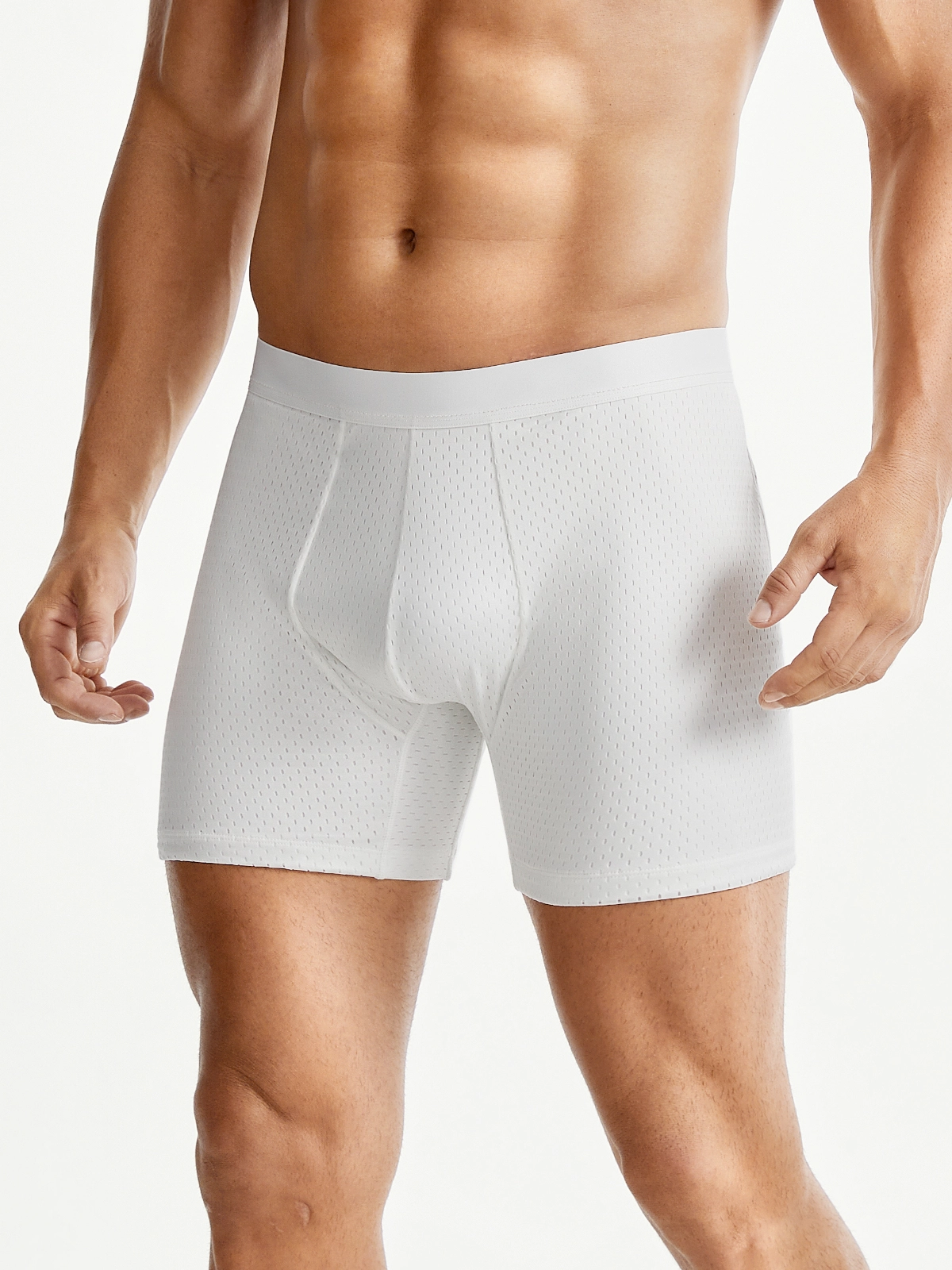 Mid-Waist Mesh Shorts Panties With Removable Butt Pads
