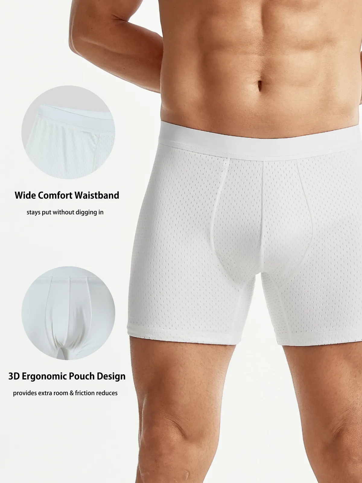 Mid-Waist Mesh Shorts Panties With Removable Butt Pads