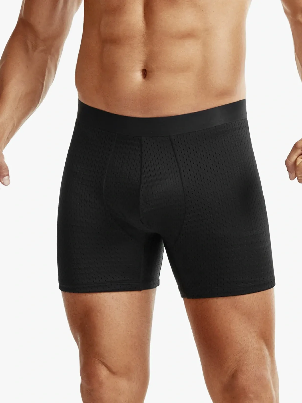 Mid-Waist Mesh Boxers Panties With Removable Butt Pads For Men