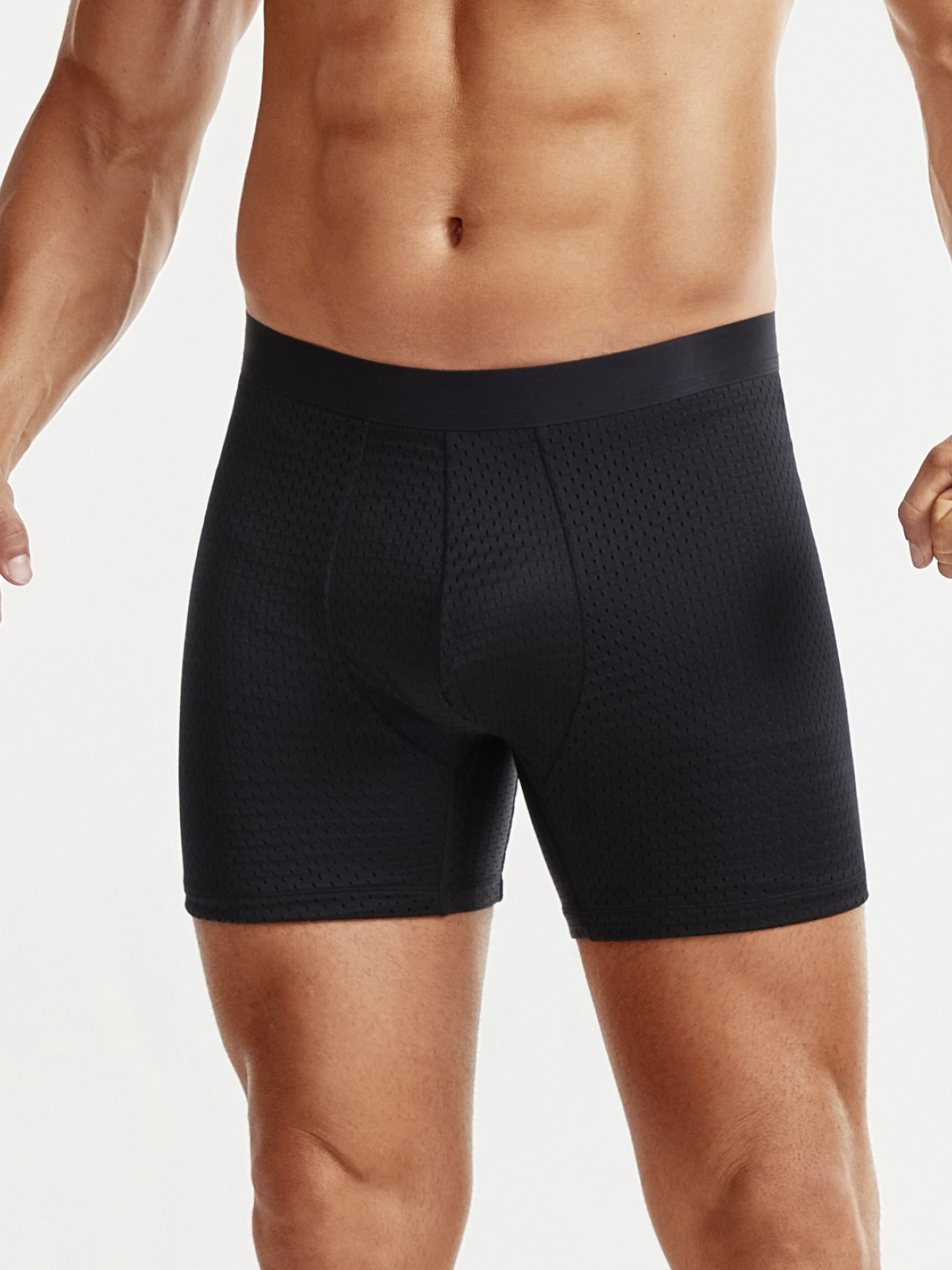 Mid-Waist Mesh Shorts Panties With Removable Butt Pads