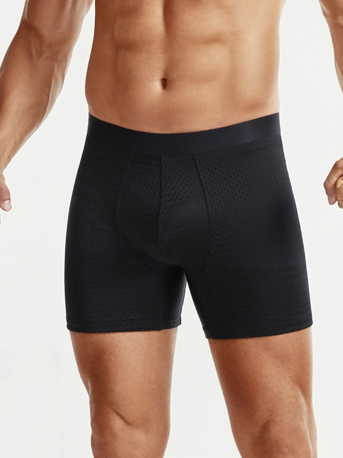 Mid-Waist Mesh Shorts Panties With Removable Butt Pads