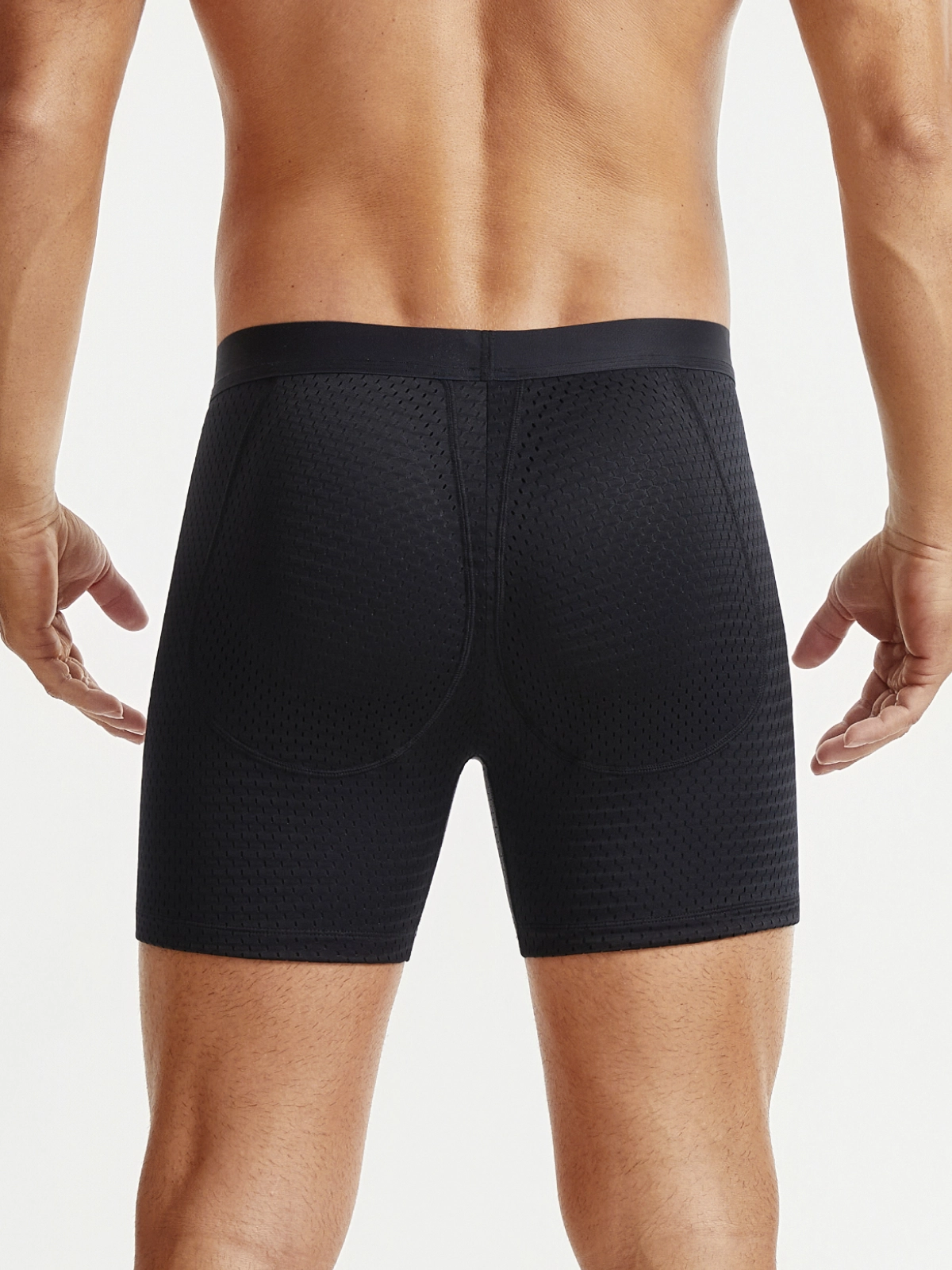 Mid-Waist Mesh Shorts Panties With Removable Butt Pads