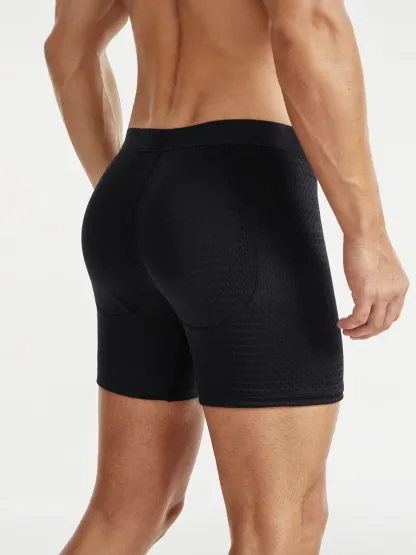 Mid-Waist Mesh Shorts Panties With Removable Butt Pads
