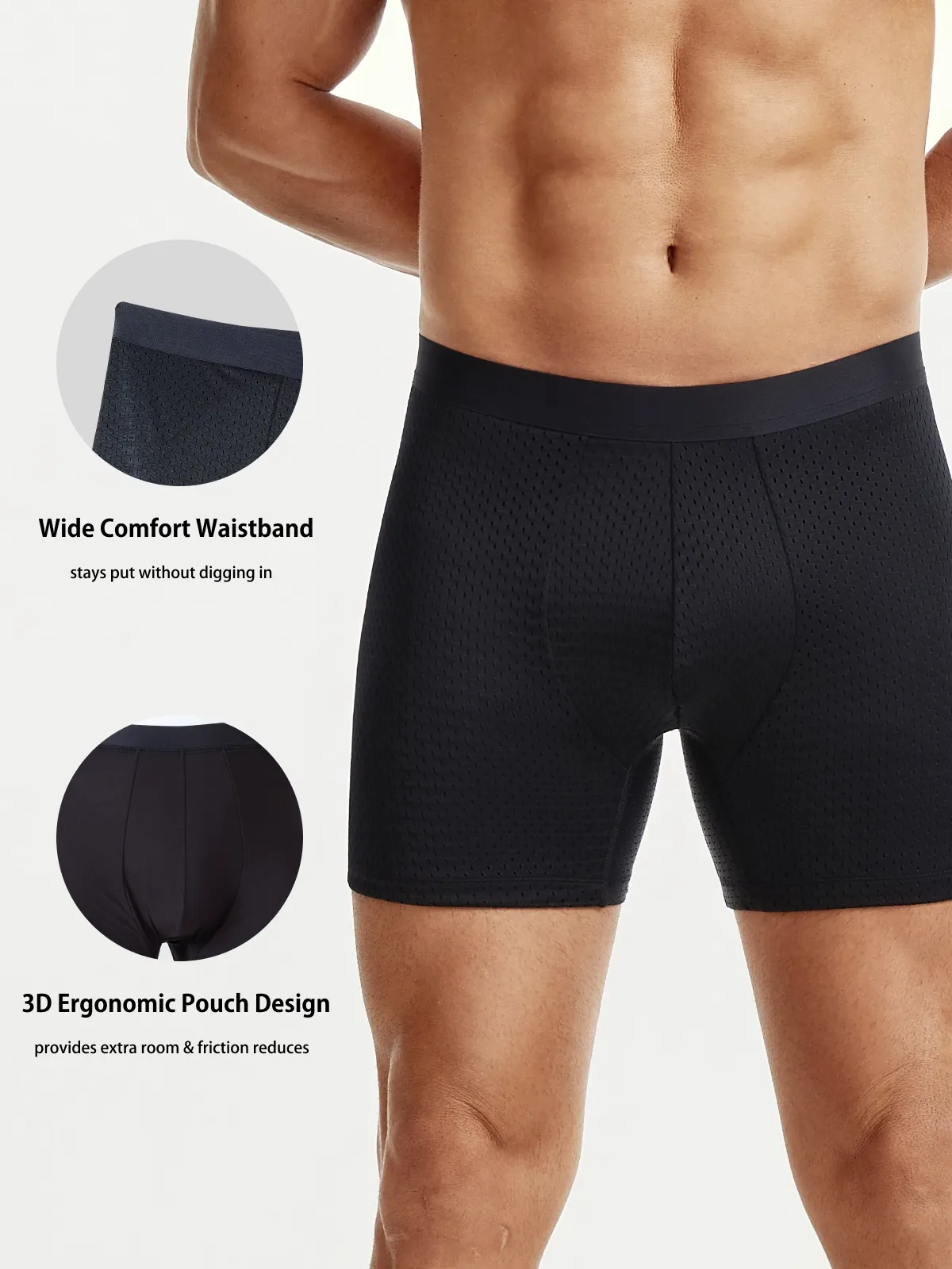 Mid-Waist Mesh Shorts Panties With Removable Butt Pads