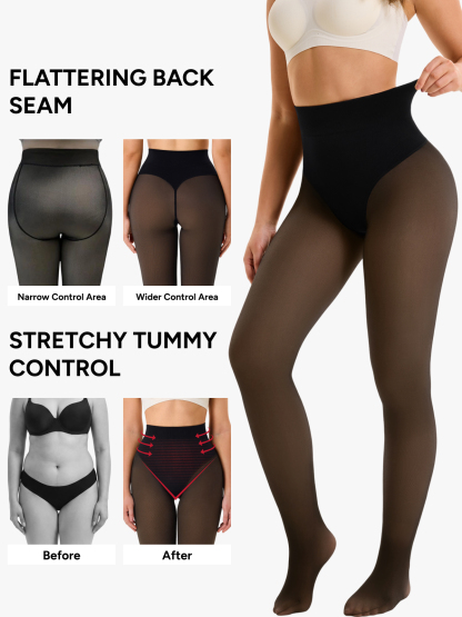 High Waisted Fleece Lined Thermal Compression Tight Tummy Control Leggings 