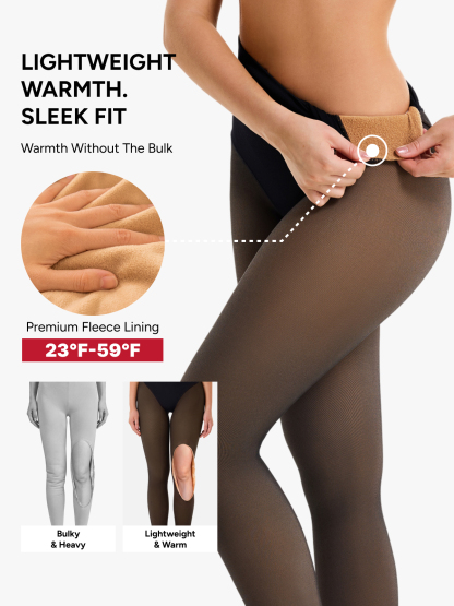 High Waisted Fleece Lined Thermal Compression Tight Tummy Control Leggings 