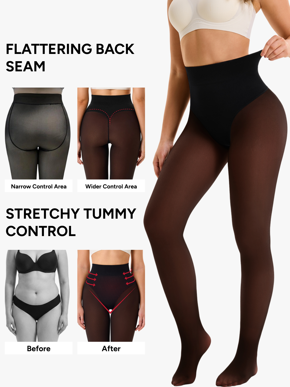 High Waisted Fleece Lined Thermal Compression Tight Tummy Control Leggings 