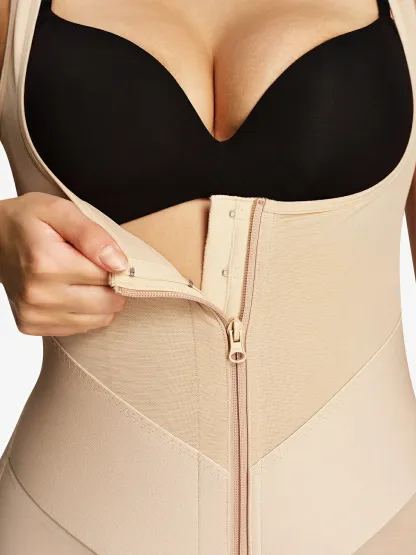 Open Bust Tummy Control Mid-Thigh Bodysuit