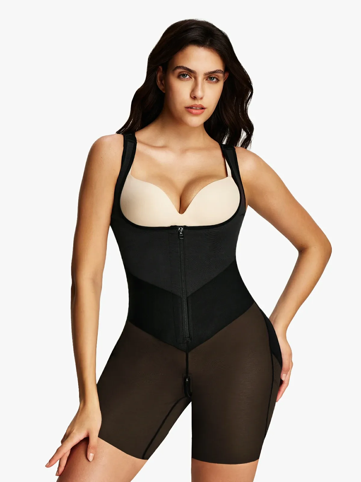 Open Bust Tummy Control Mid-Thigh Bodysuit BOGO