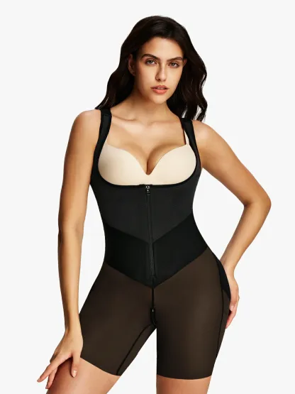 Open Bust Tummy Control Mid-Thigh Bodysuit BOGO