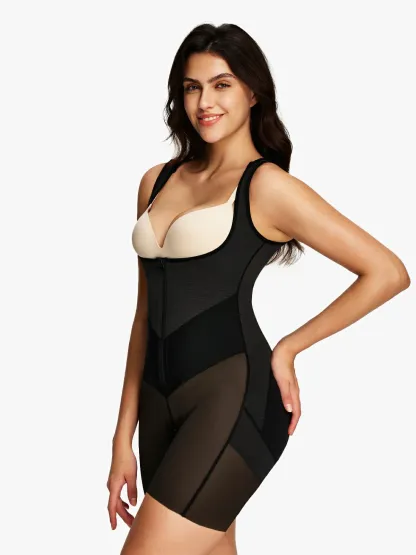 Open Bust Tummy Control Mid-Thigh Bodysuit BOGO