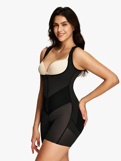 Open Bust Tummy Control Mid-Thigh Bodysuit