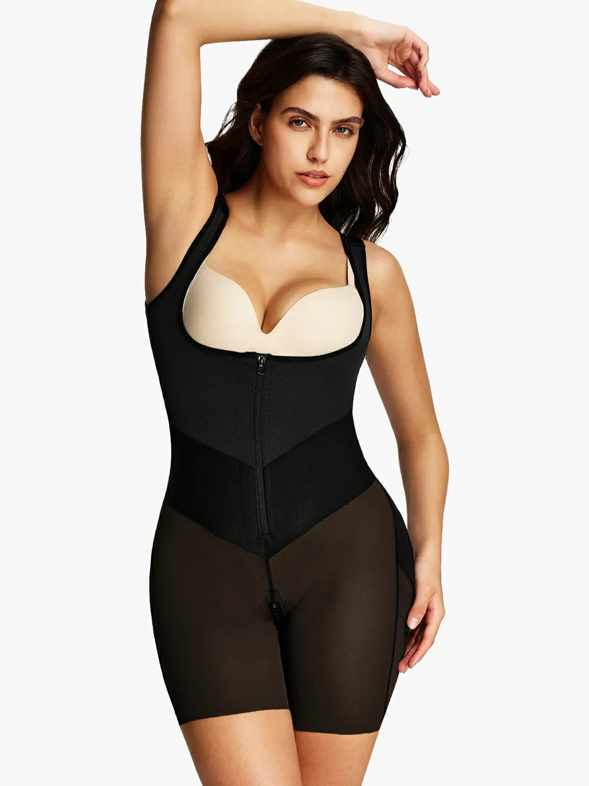 Open Bust Tummy Control Mid-Thigh Bodysuit BOGO