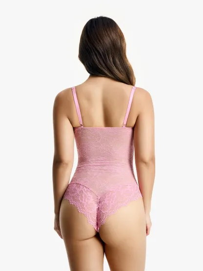 Lace Smoothing Tummy Control Cami Thong Bodysuit