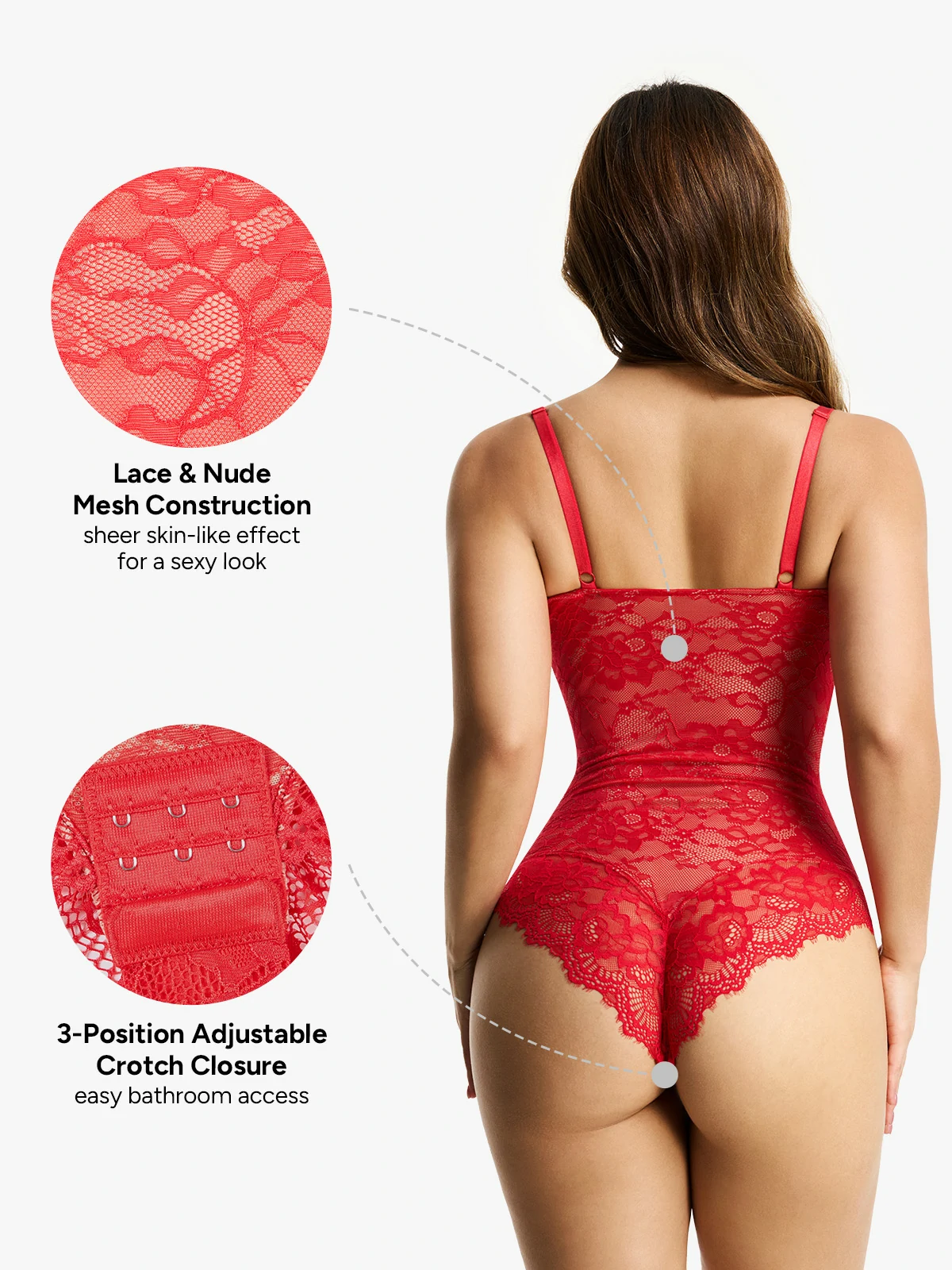 Lace Smoothing Tummy Control Cami Thong Bodysuit