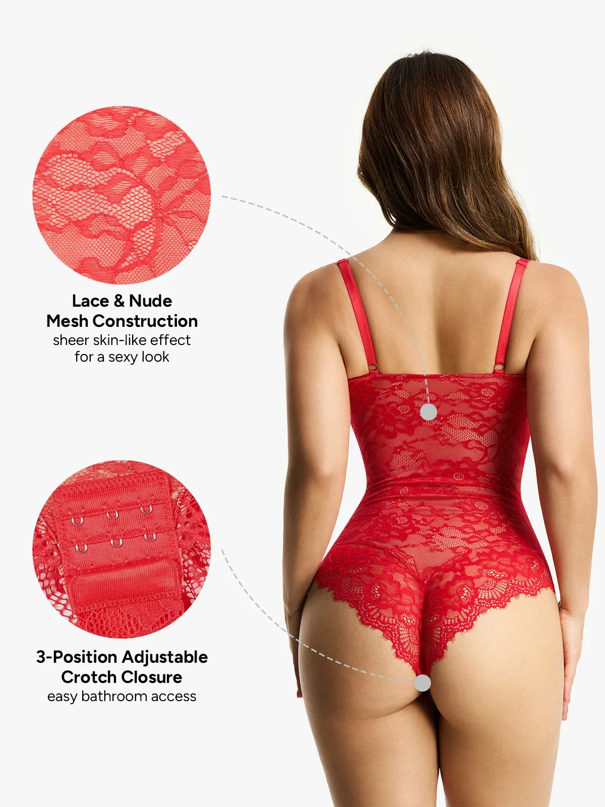 Lace Smoothing Tummy Control Cami Thong Bodysuit