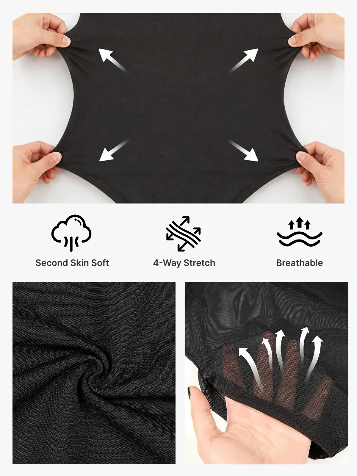 Women Sheer Mesh Mock Neck Thong Shapewear Bodysuit