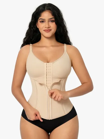 Women Front Zip Waist Sculpting Tummy Control Corset Top