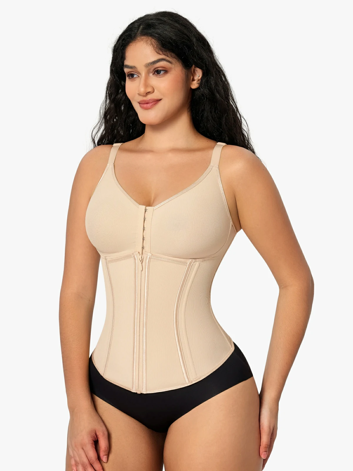 Women Front Zip Waist Sculpting Tummy Control Corset Top