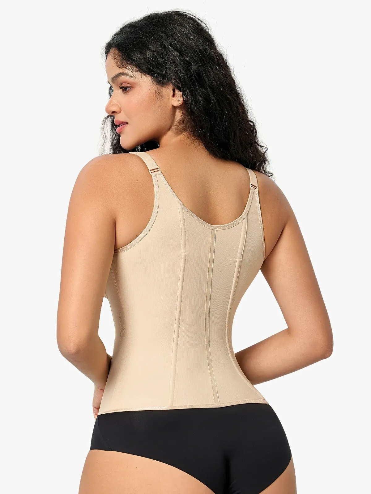 Women Front Zip Waist Sculpting Tummy Control Corset Top