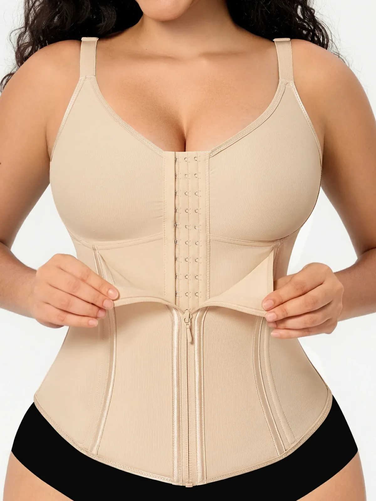 Women Front Zip Waist Sculpting Tummy Control Corset Top