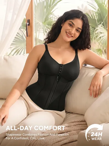 Women Front Zip Waist Sculpting Tummy Control Corset Top