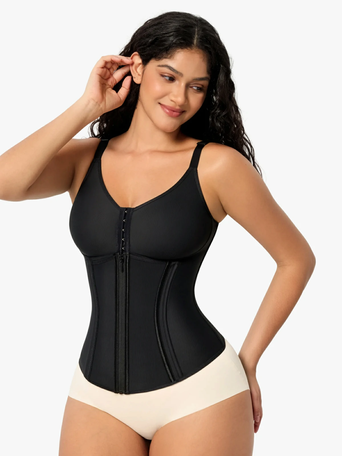 Women Front Zip Waist Sculpting Tummy Control Corset Top