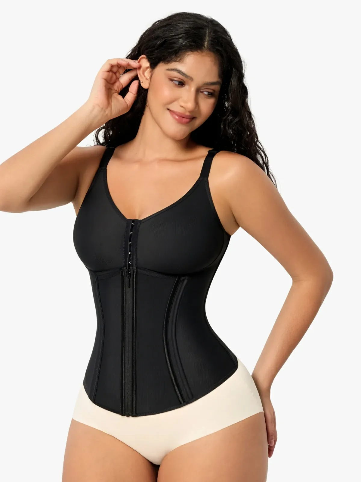 Women Front Zip Waist Sculpting Tummy Control Corset Top