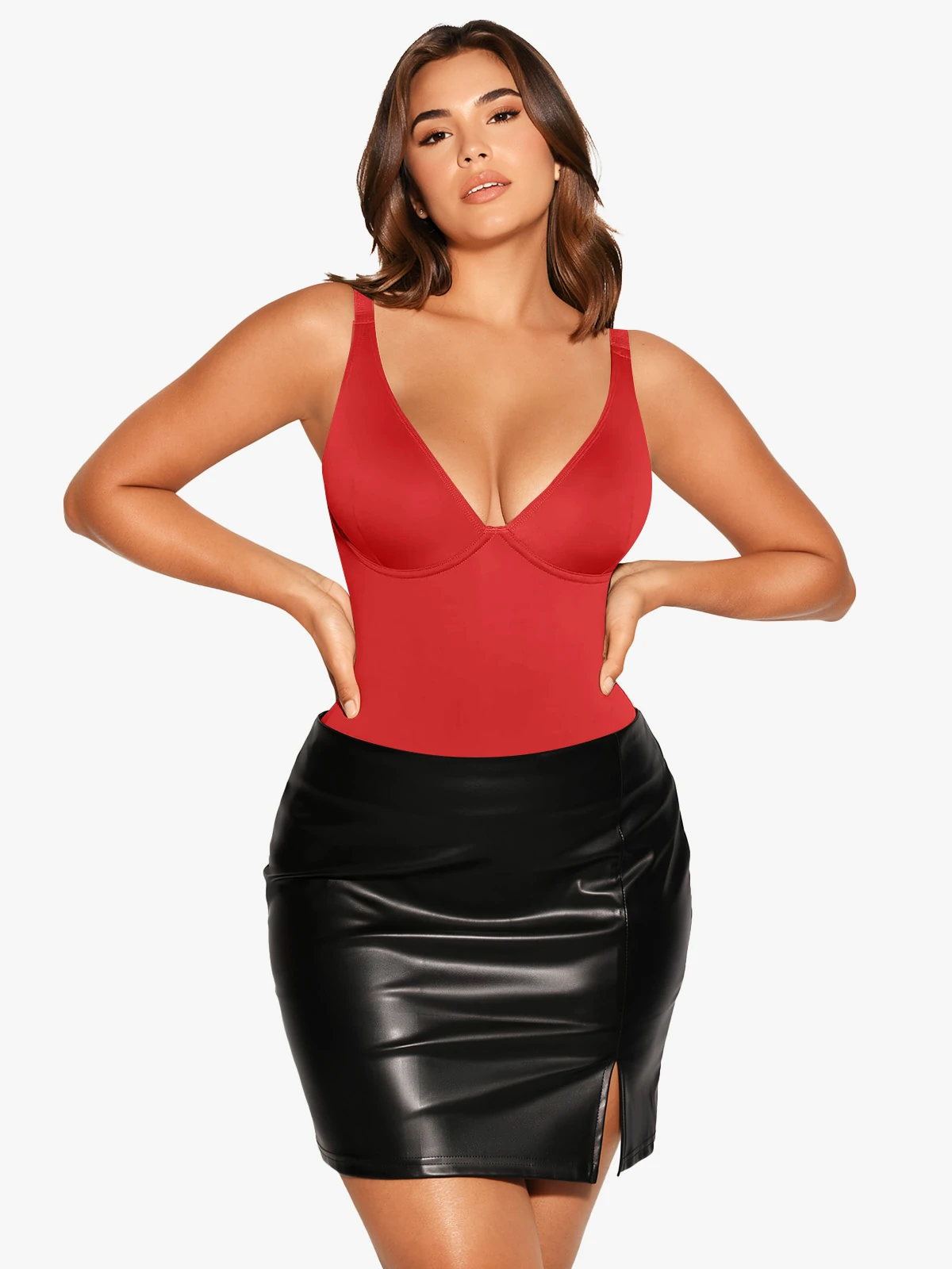 Deep Plunge Underwire Backless Thong Bodysuit