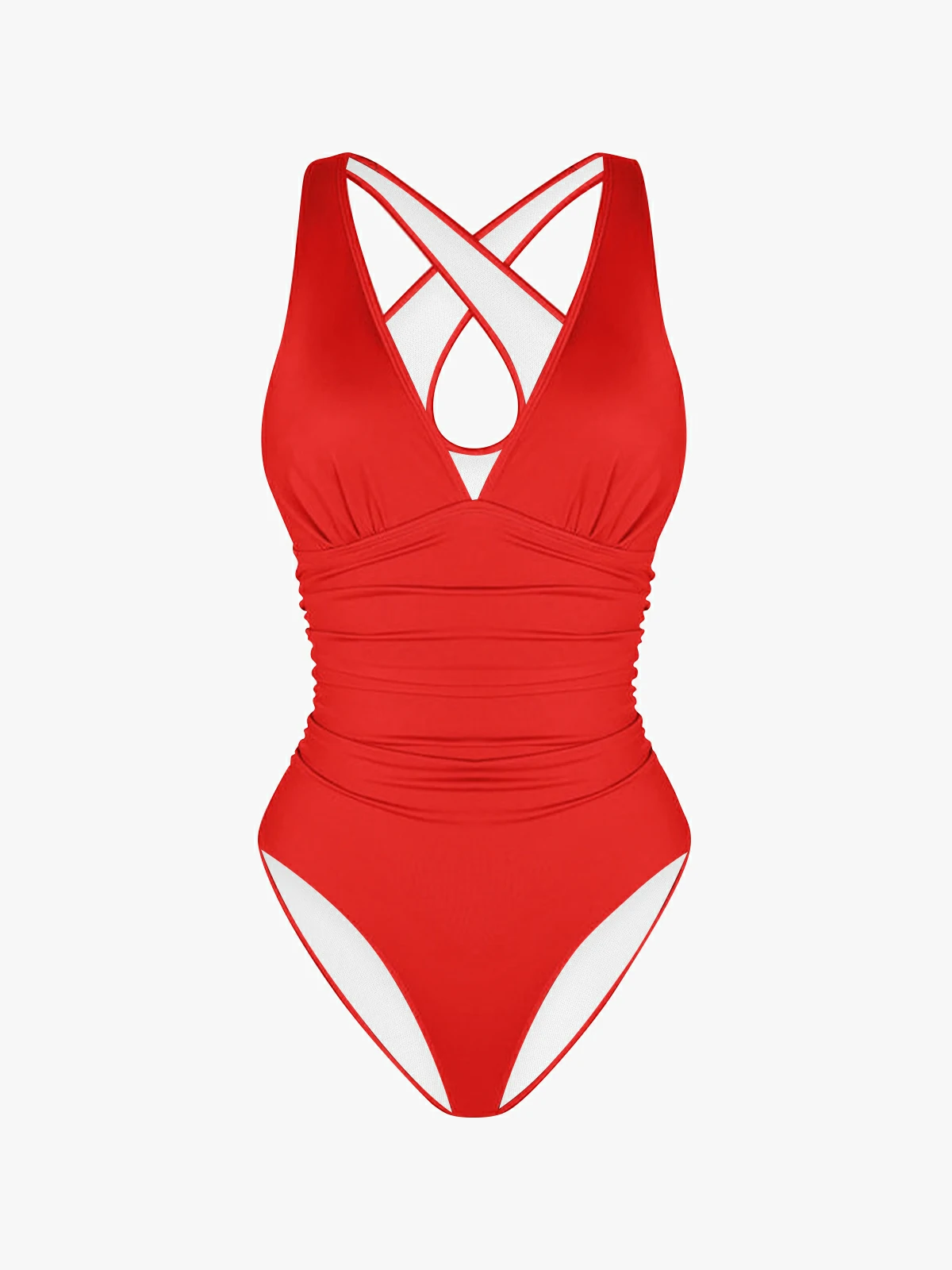 Deep Plunge Ruched One-Piece Swimsuit