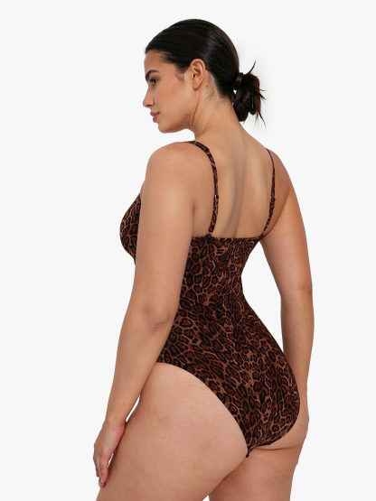 Deep Plunge Twist Front Ruched One-Piece Swimsuit