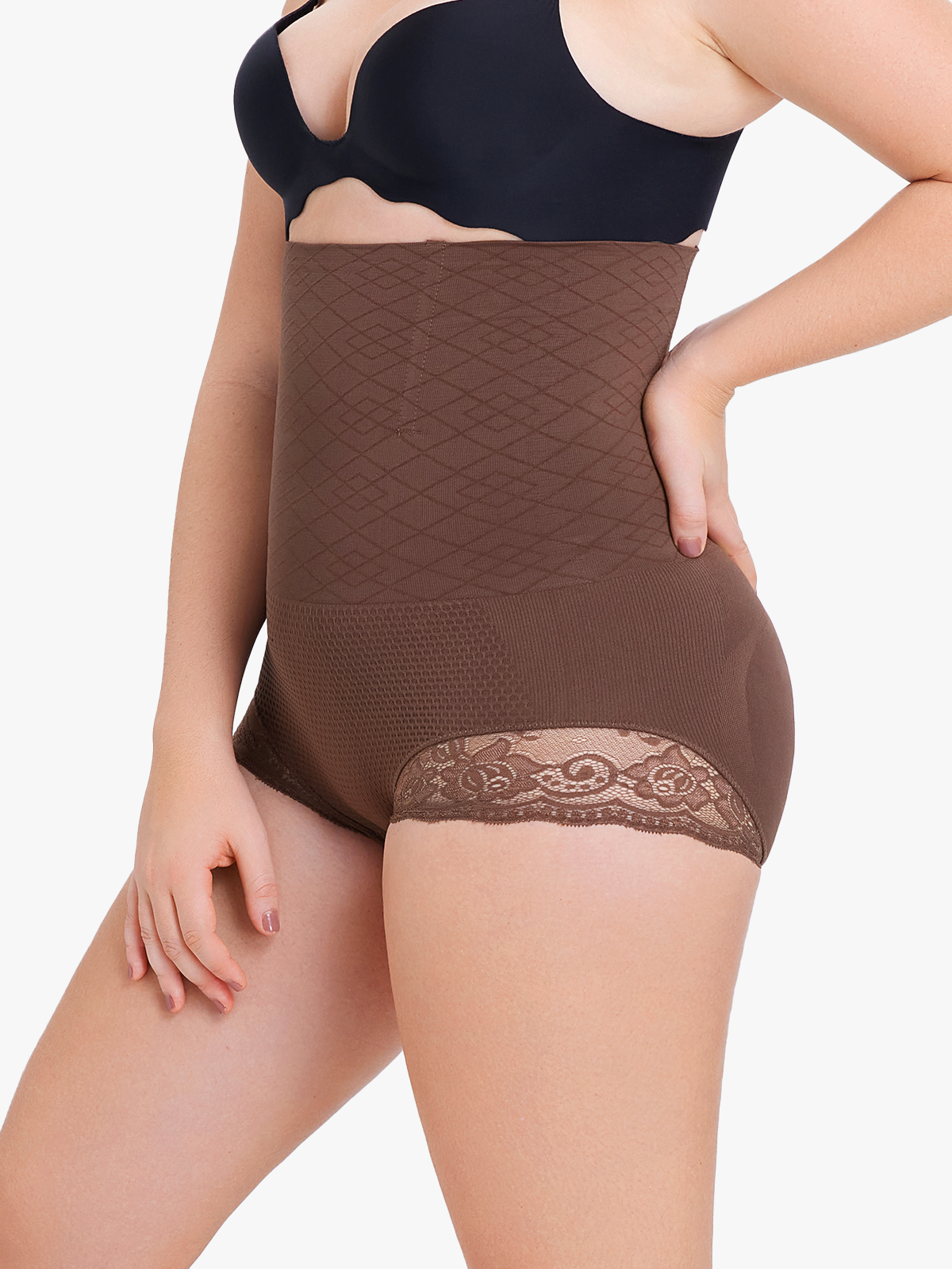 High Waist Tummy Control Lace-Trimmed Panties