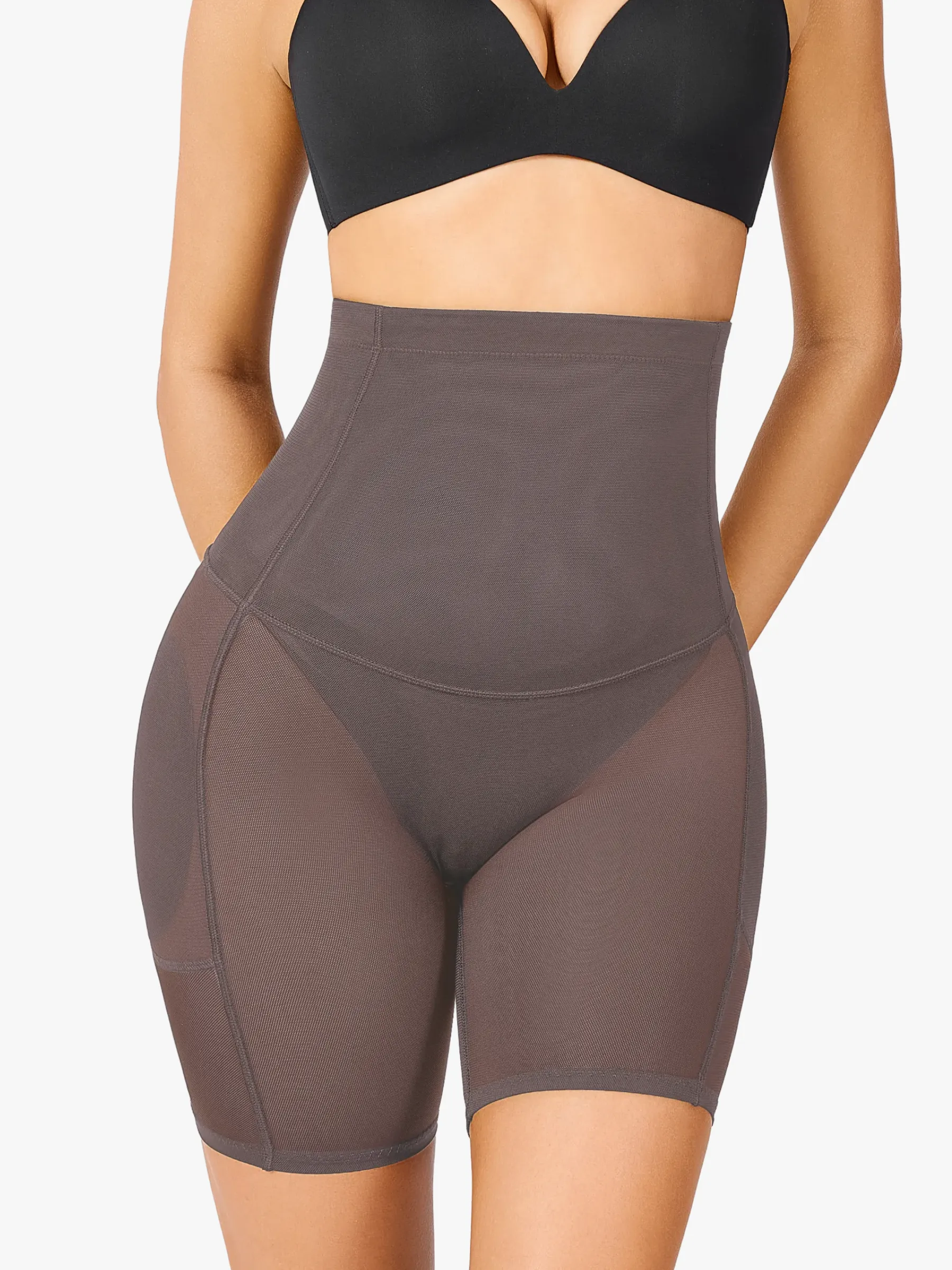 Women High Waist Padded Butt Lifting Shorts Thigh Shapewear 