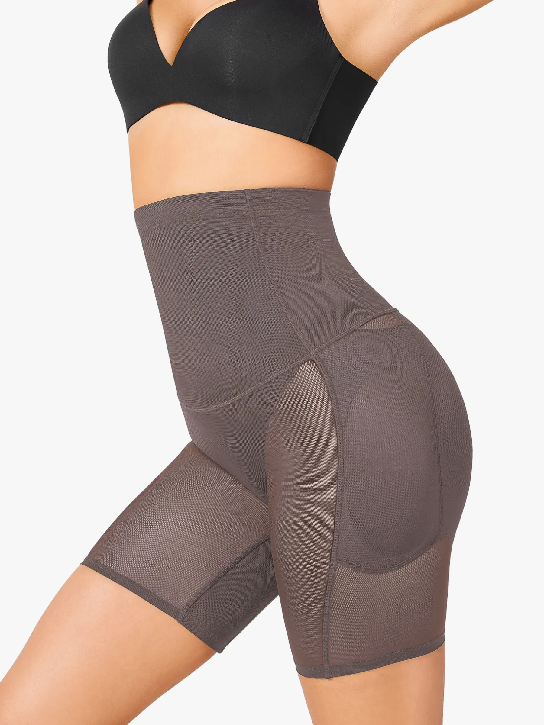 Women High Waist Padded Butt Lifting Shorts Thigh Shapewear 