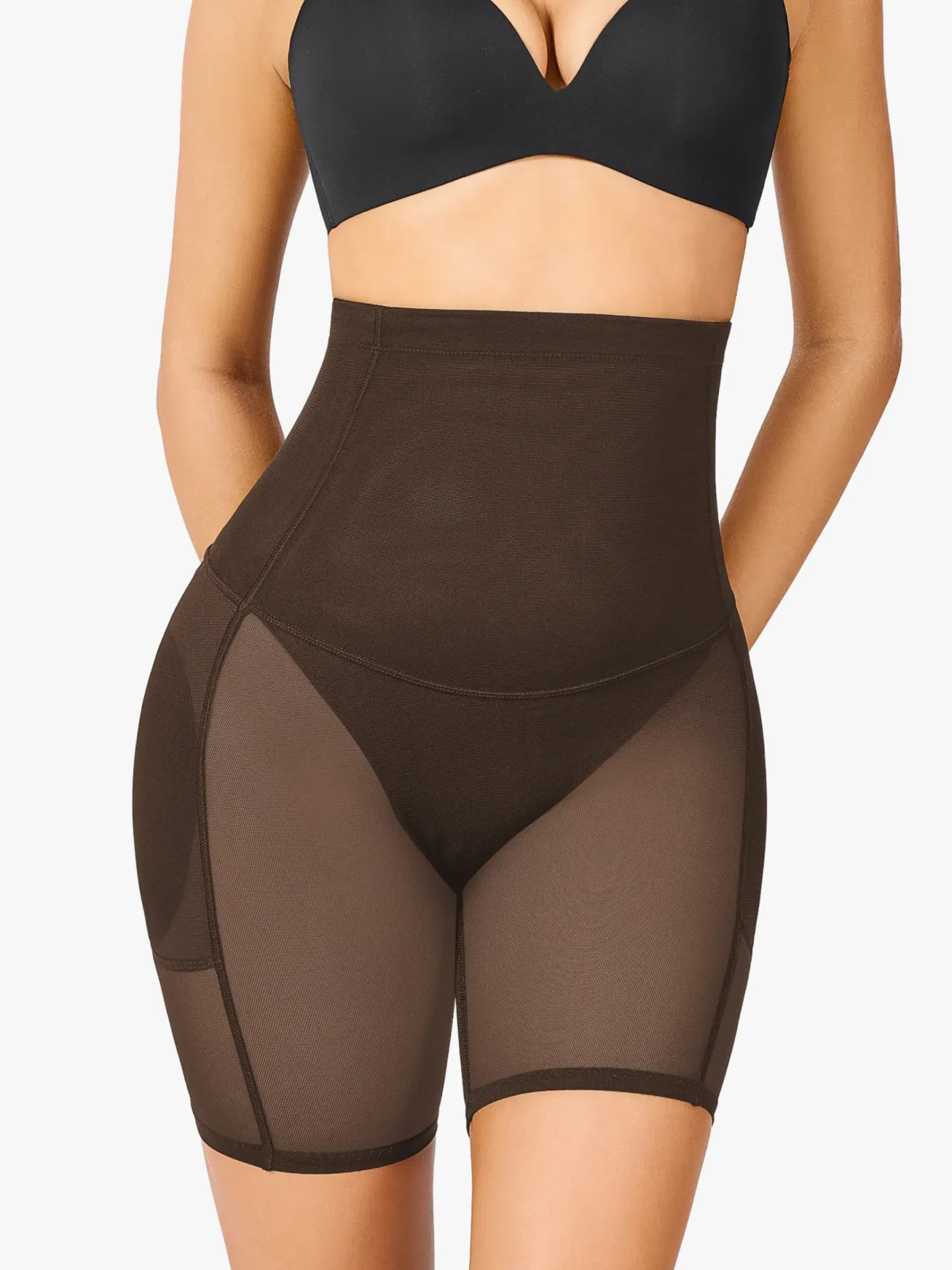 Women High Waist Padded Butt Lifting Shorts Thigh Shapewear 