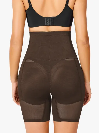 Women High Waist Padded Butt Lifting Shorts Thigh Shapewear 