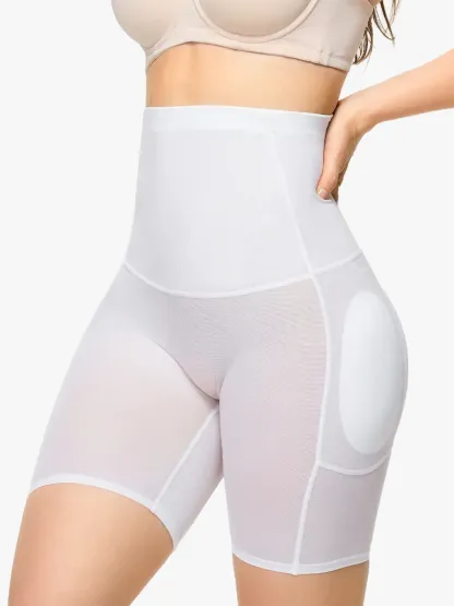 Women High Waist Padded Butt Lifting Shorts Thigh Shapewear 
