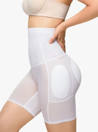 Women High Waist Padded Butt Lifting Shorts Thigh Shapewear 