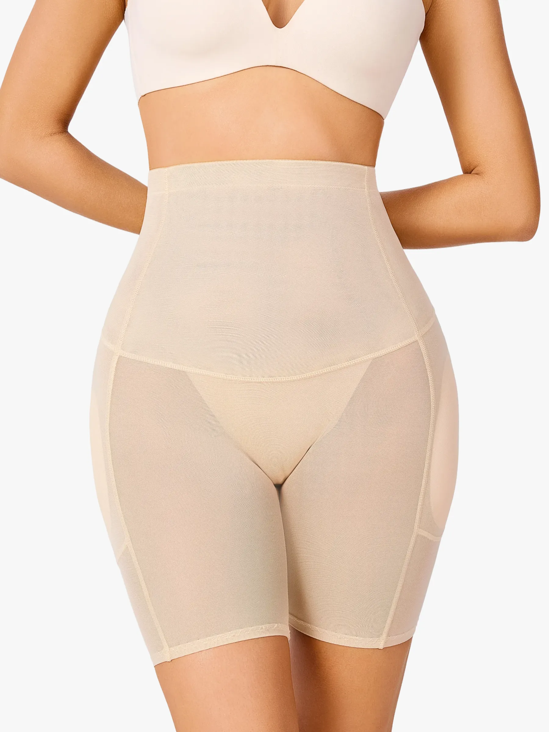Women High Waist Padded Butt Lifting Shorts Thigh Shapewear 