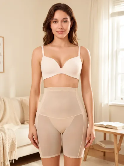 Women High Waist Padded Butt Lifting Shorts Thigh Shapewear 