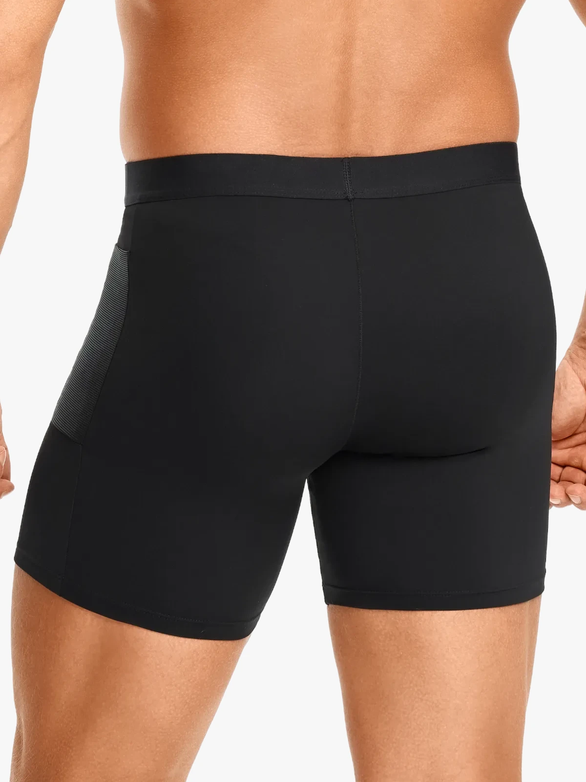 Mid-Waist Compression Boxer Briefs with Phone Pocket For Men