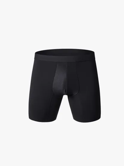 Mid-Waist Compression Boxer Briefs with Phone Pocket For Men