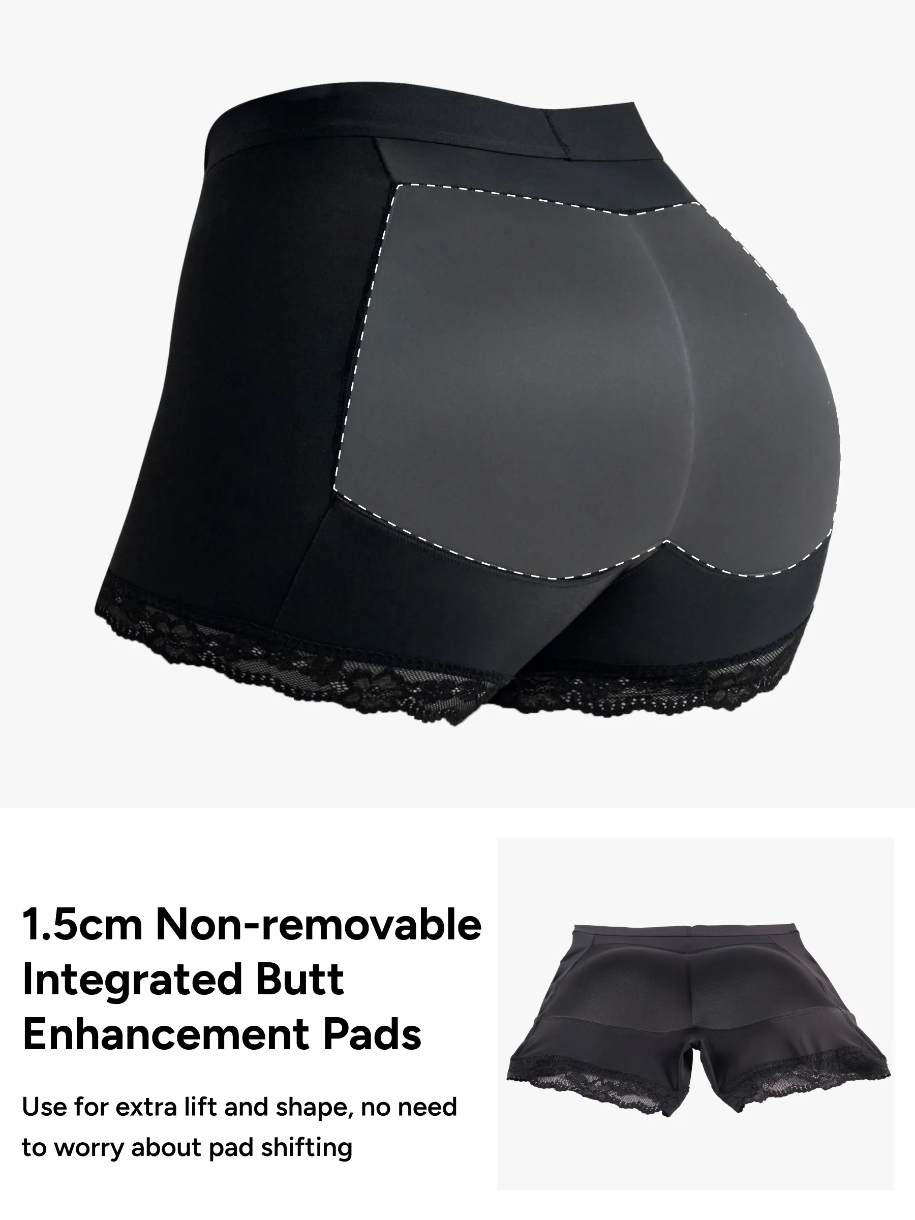 Women Mid-Rise Butt Lifter Padded Hip Enhancer Control Shorts