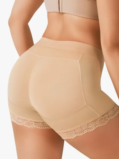 Women Mid-Rise Butt Lifter Padded Hip Enhancer Control Shorts