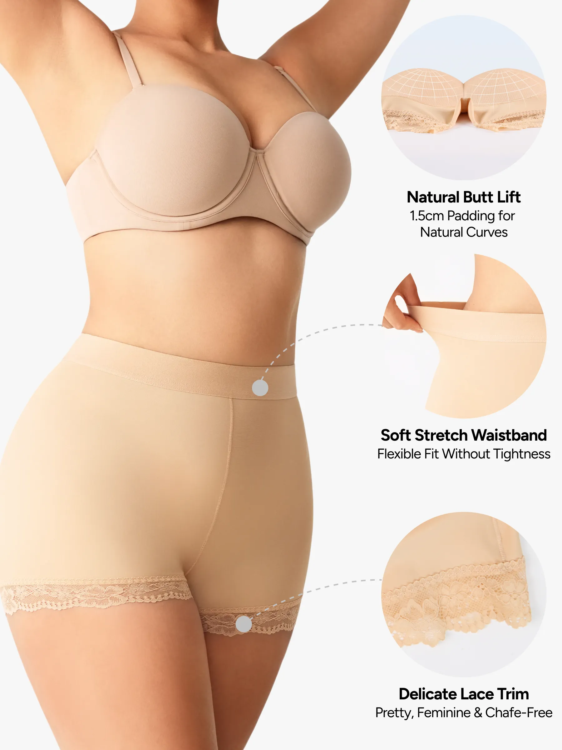 Women Mid-Rise Butt Lifter Padded Hip Enhancer Control Shorts