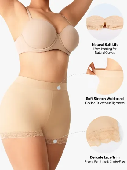 Women Mid-Rise Butt Lifter Padded Hip Enhancer Control Shorts