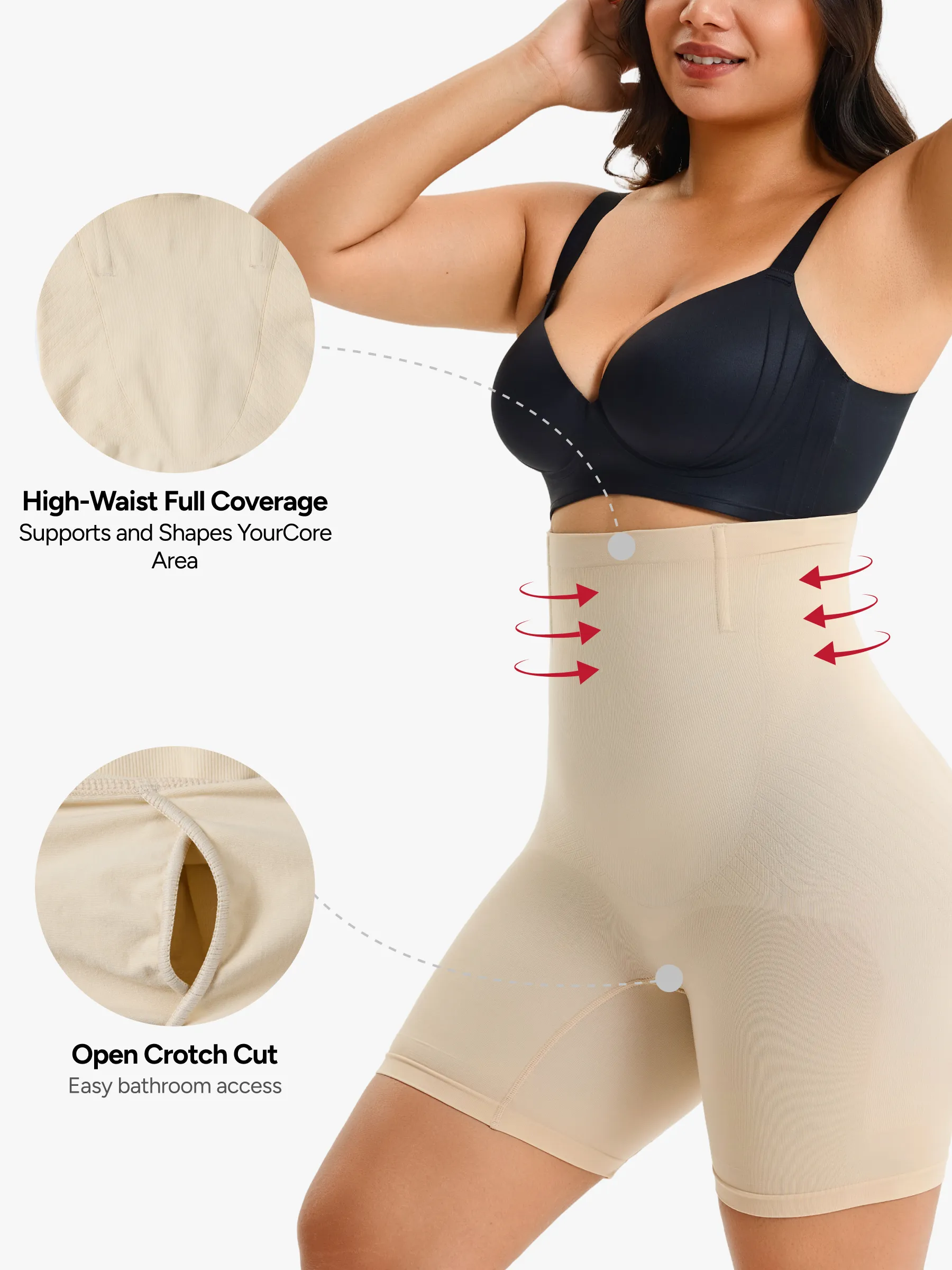 Women Seamless Tummy Control Panty High Waist Steel Bone Shaping Short